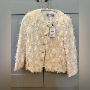 Zara sequin jacket NWT XS